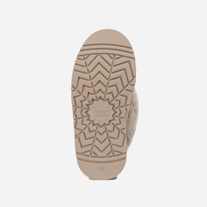 OZWEAR UGG Coquette Platform Slipper (Elastic Logo & Wool Strap) (Detachable Feature)