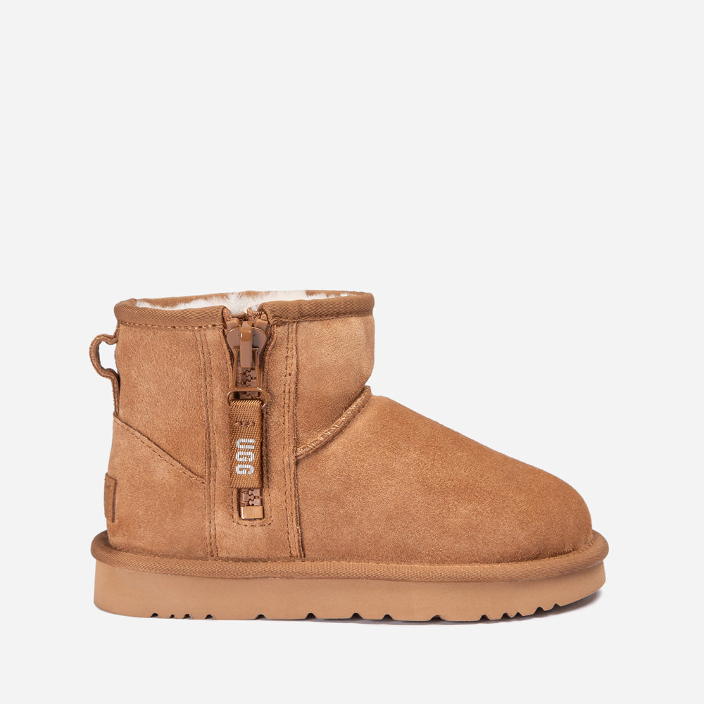 OZWEAR UGG Kids Mini Zipper Tape Logo Boots