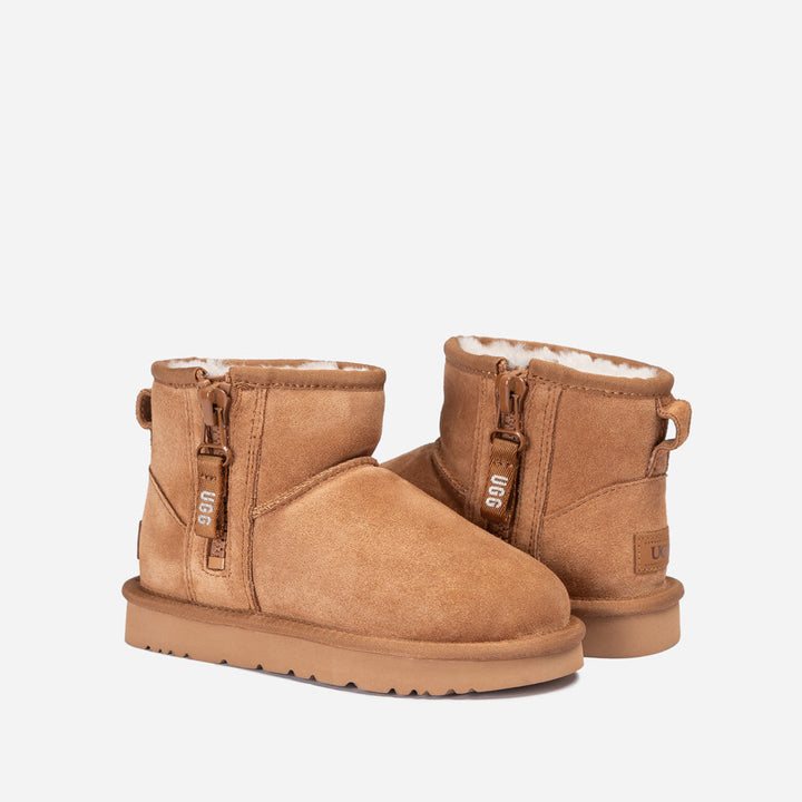 OZWEAR UGG Kids Mini Zipper Tape Logo Boots