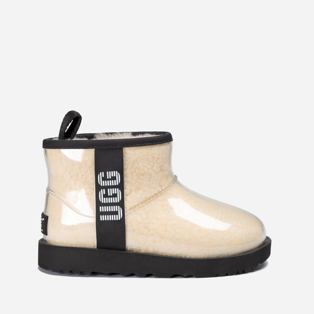 OZWEAR UGG Classic Kids Clear Mini Boots (Waterproof) (Glow In Dark Logo)