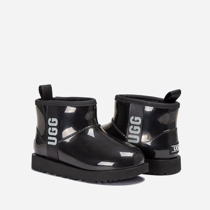 OZWEAR UGG Classic Kids Clear Mini Boots (Waterproof) (Glow In Dark Logo)