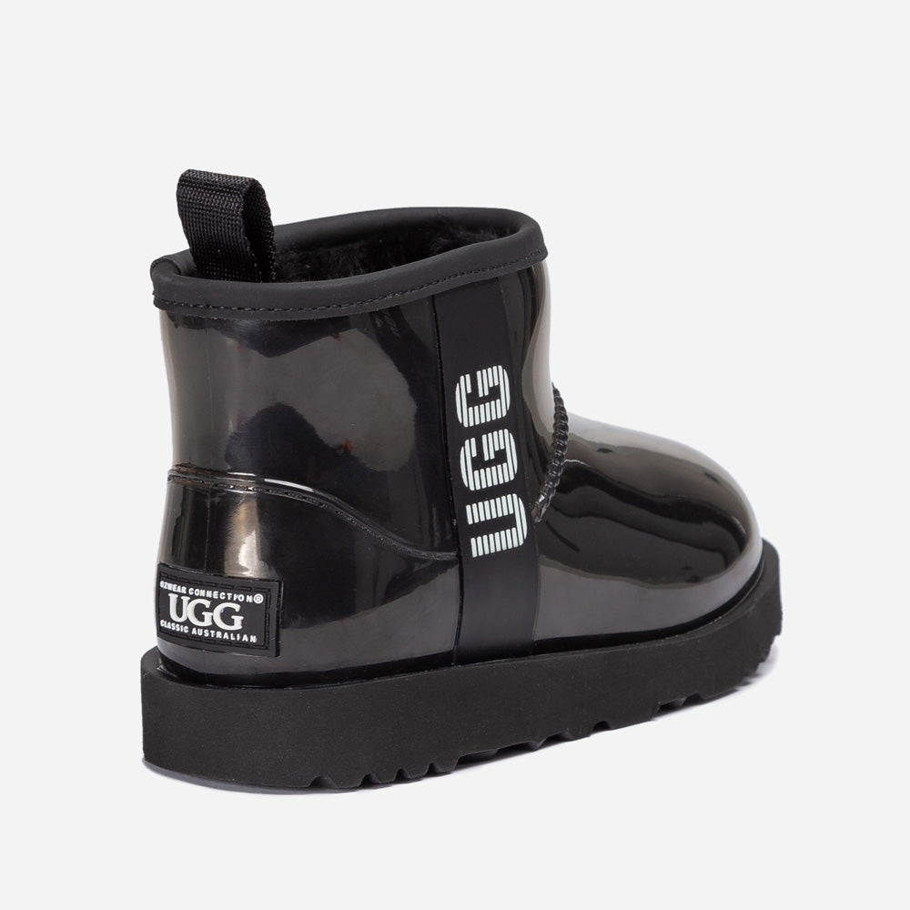 OZWEAR UGG Classic Kids Clear Mini Boots (Waterproof) (Glow In Dark Logo)