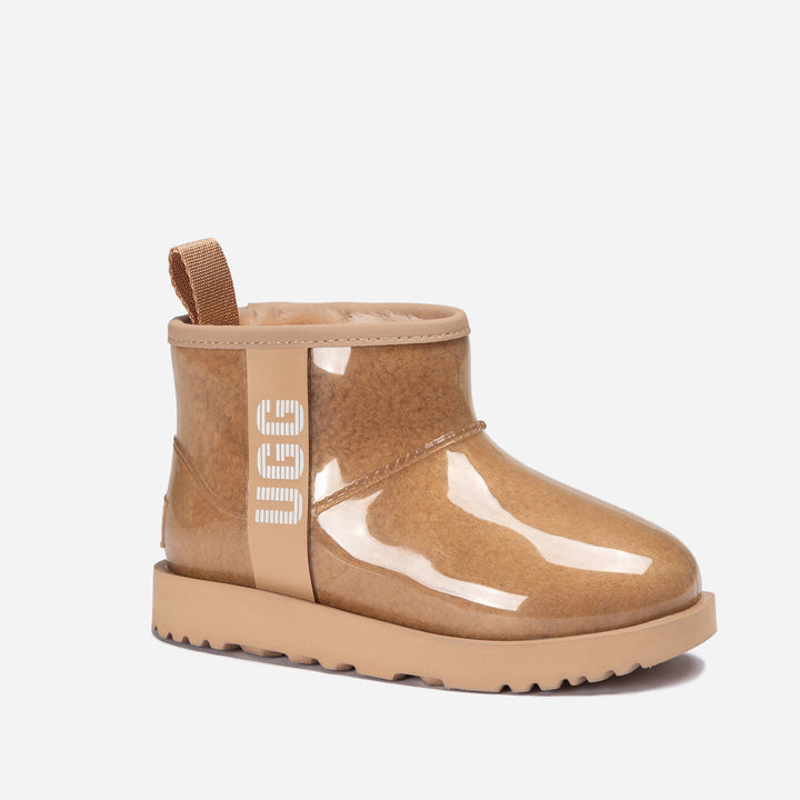 OZWEAR UGG Classic Kids Clear Mini Boots (Waterproof) (Glow In Dark Logo)