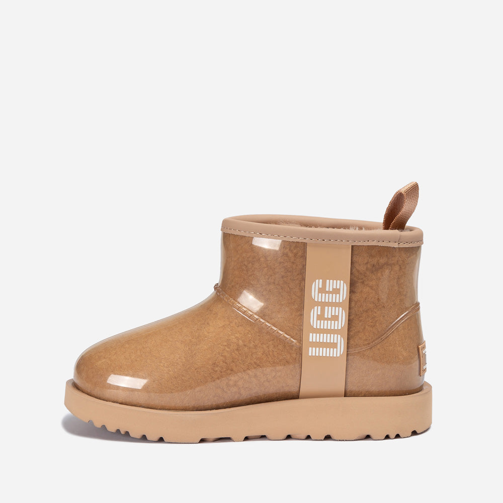 OZWEAR UGG Classic Kids Clear Mini Boots (Waterproof) (Glow In Dark Logo)