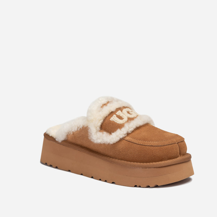 UGG VIOLET SHEARLING PLATFORM SLIPPER