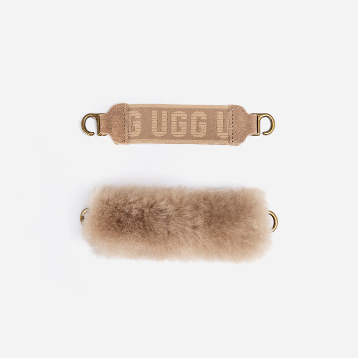 OZWEAR UGG Platform Slipper (Elastic Logo & Wool Strap) 4.5cm (Detachable Feature)(Water Resistant)