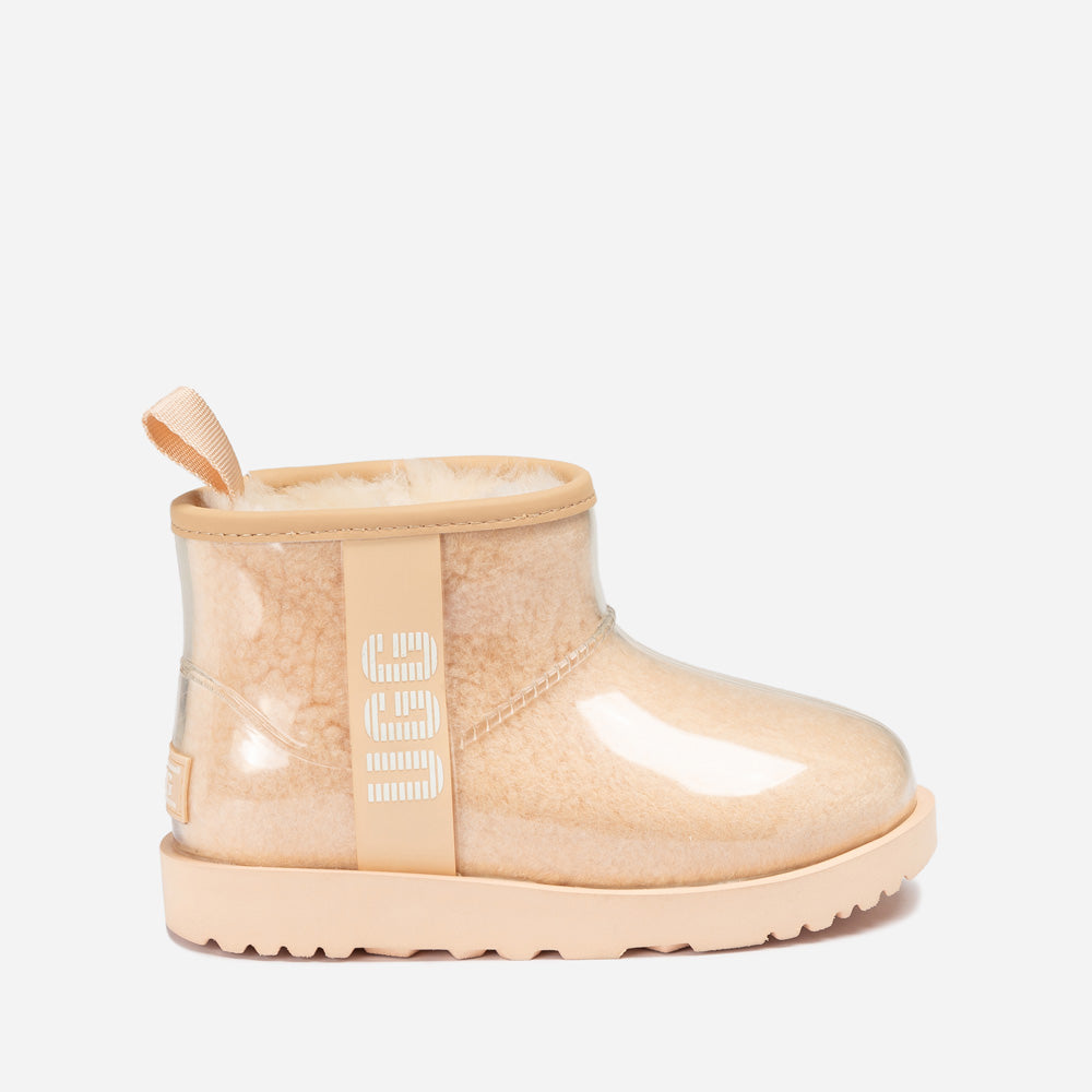 OZWEAR UGG Classic Kids Clear Mini Boots (Waterproof) (Glow In Dark Logo)