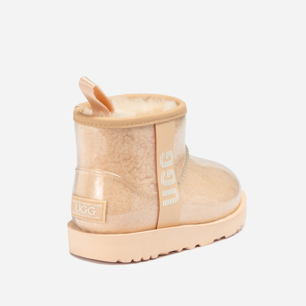 OZWEAR UGG Classic Kids Clear Mini Boots (Waterproof) (Glow In Dark Logo)