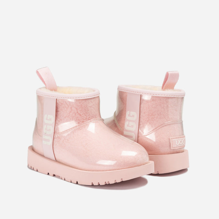 OZWEAR UGG Classic Kids Clear Mini Boots (Waterproof) (Glow In Dark Logo)