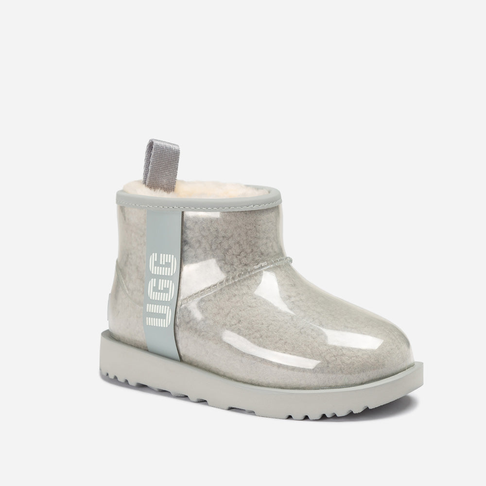 OZWEAR UGG Classic Kids Clear Mini Boots (Waterproof) (Glow In Dark Logo)