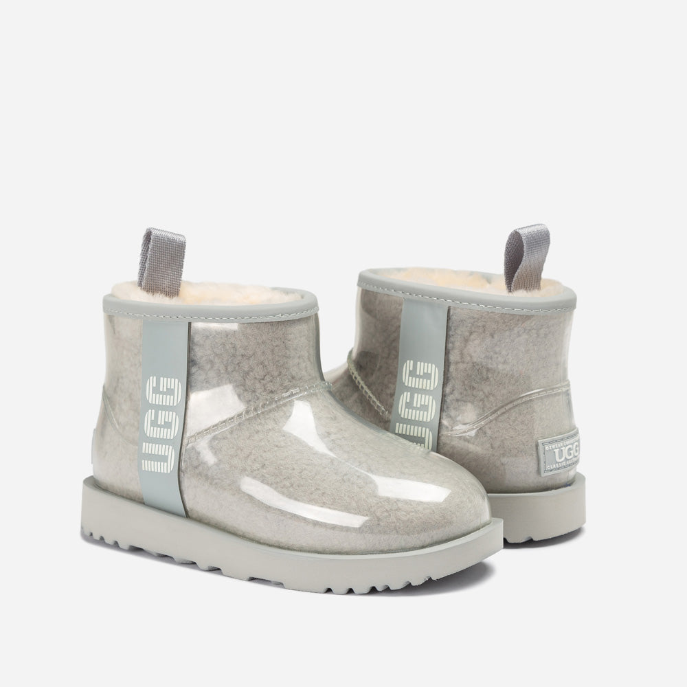 OZWEAR UGG Classic Kids Clear Mini Boots (Waterproof) (Glow In Dark Logo)