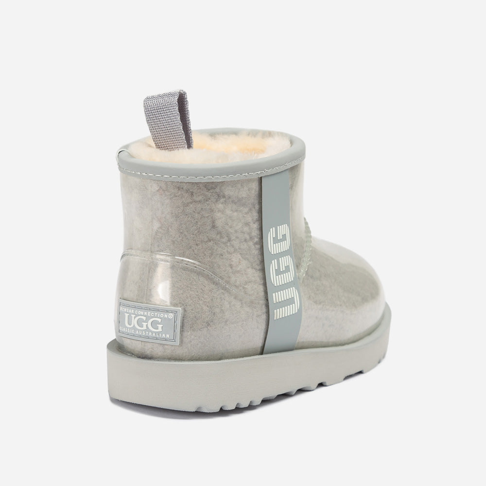 OZWEAR UGG Classic Kids Clear Mini Boots (Waterproof) (Glow In Dark Logo)