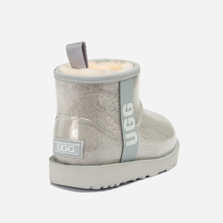 OZWEAR UGG Classic Kids Clear Mini Boots (Waterproof) (Glow In Dark Logo)