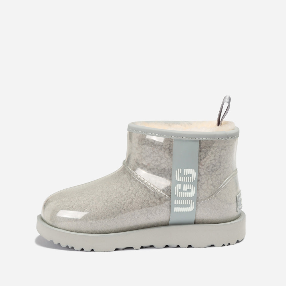 OZWEAR UGG Classic Kids Clear Mini Boots (Waterproof) (Glow In Dark Logo)