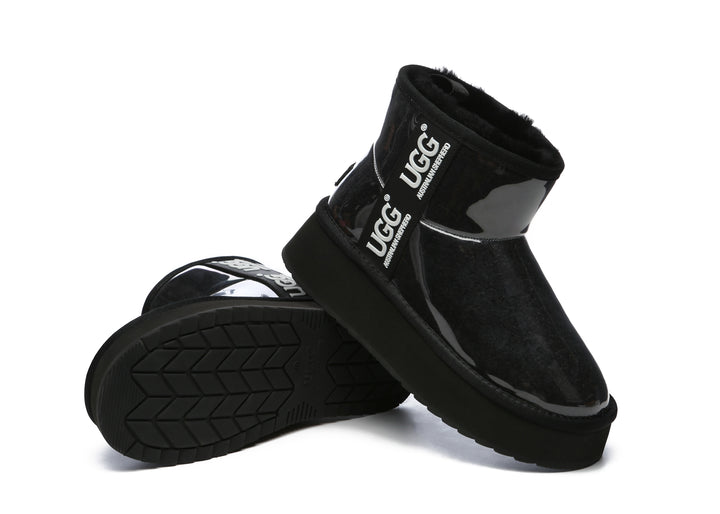 Clear Waterproof Shearling Boots Coated Classic Platform