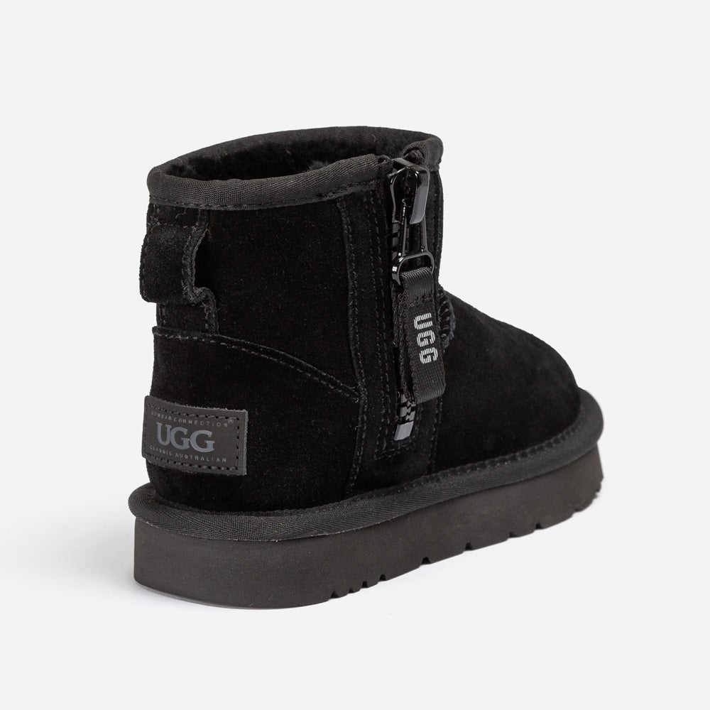 OZWEAR UGG Kids Mini Zipper Tape Logo Boots