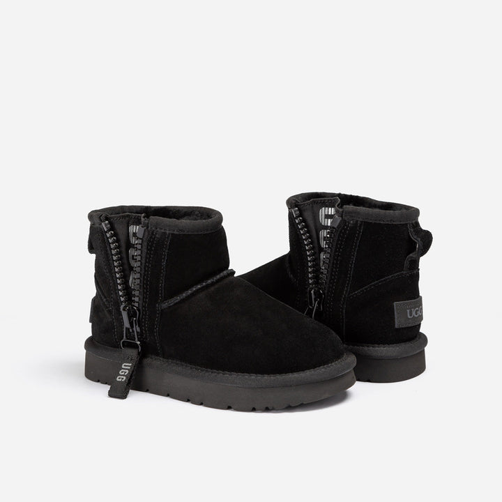 OZWEAR UGG Kids Mini Zipper Tape Logo Boots