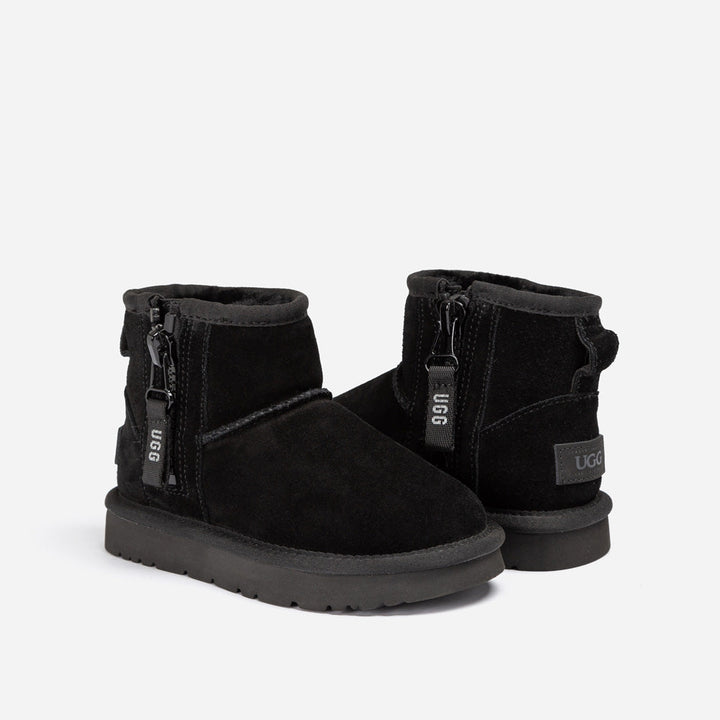 OZWEAR UGG Kids Mini Zipper Tape Logo Boots