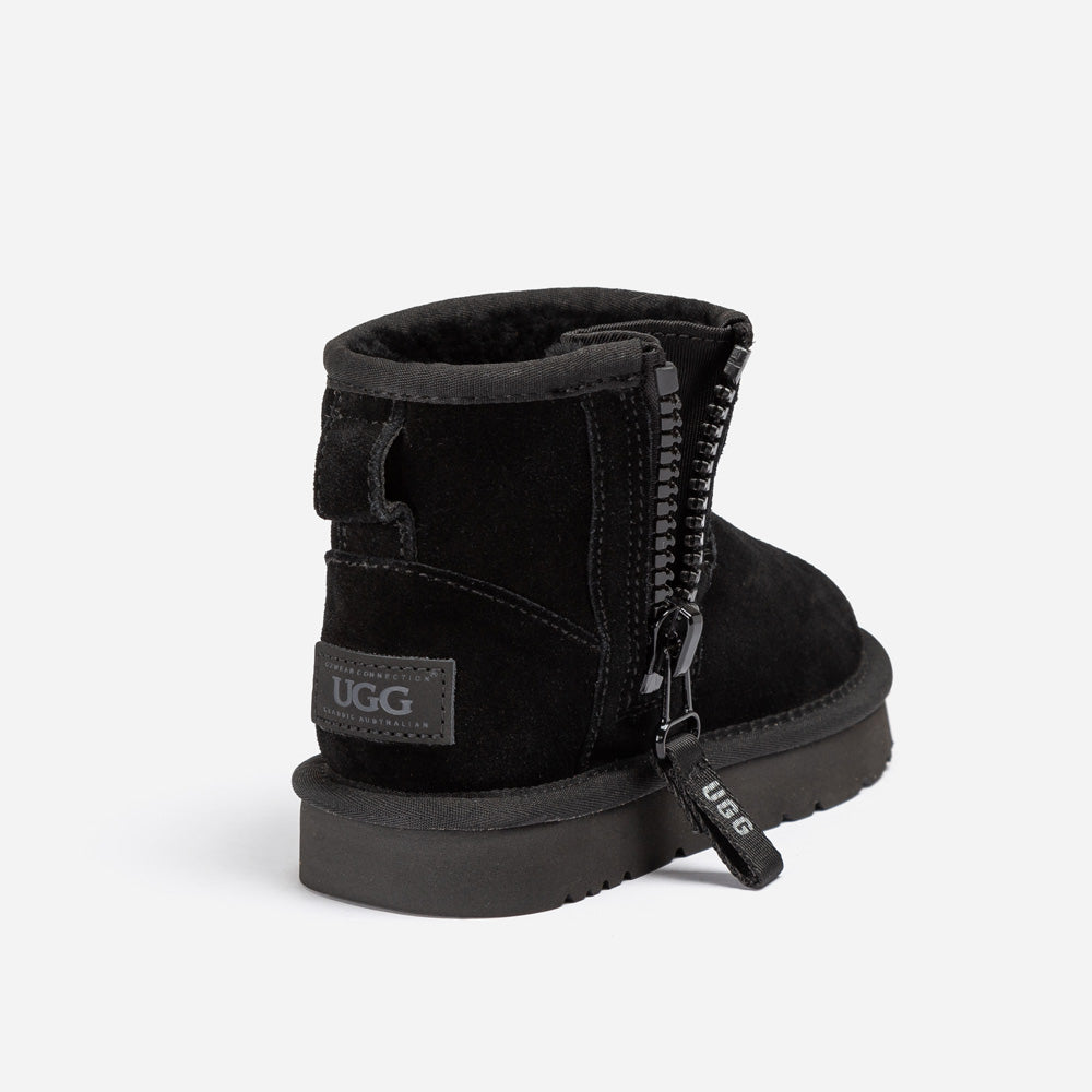 OZWEAR UGG Kids Mini Zipper Tape Logo Boots