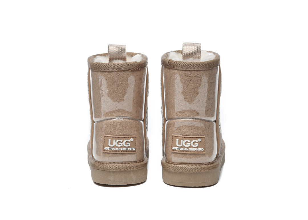 Kids Ugg Boots Clear Waterproof and Shearling Coated