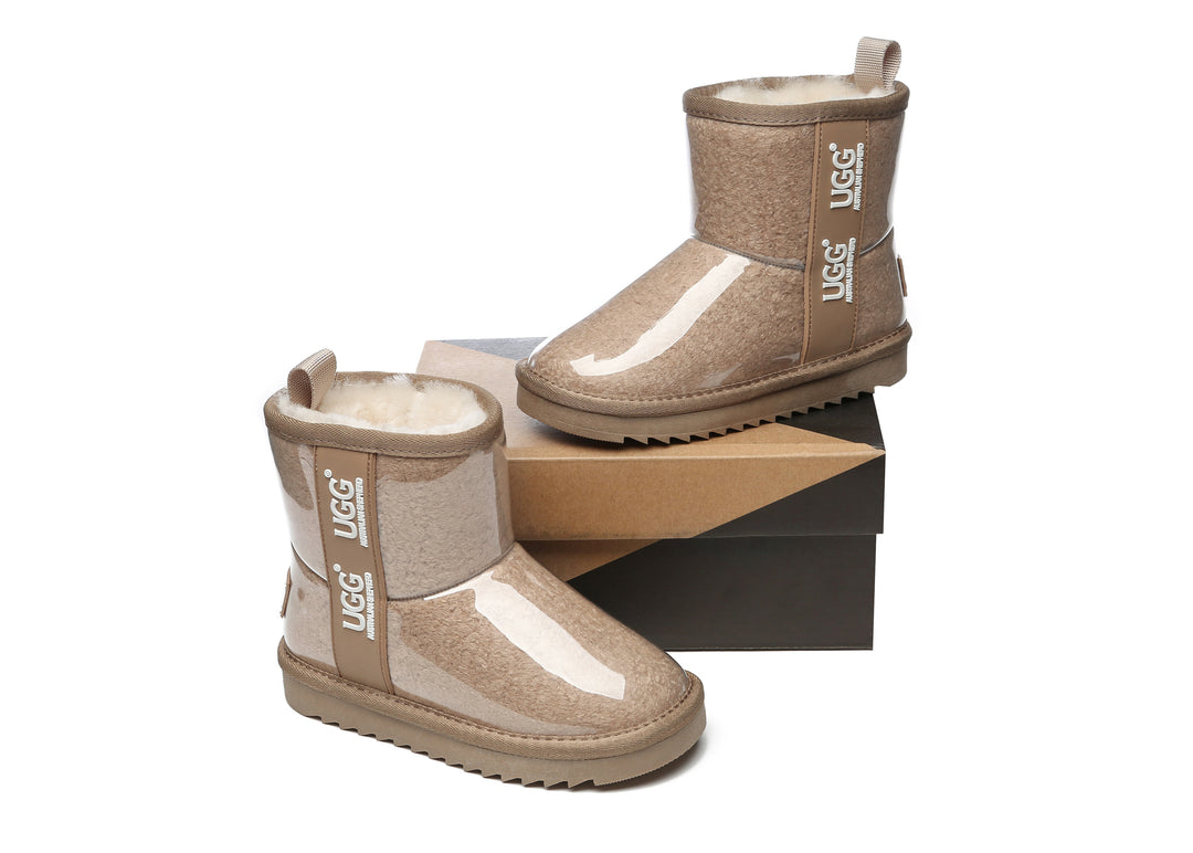 Kids Ugg Boots Clear Waterproof and Shearling Coated