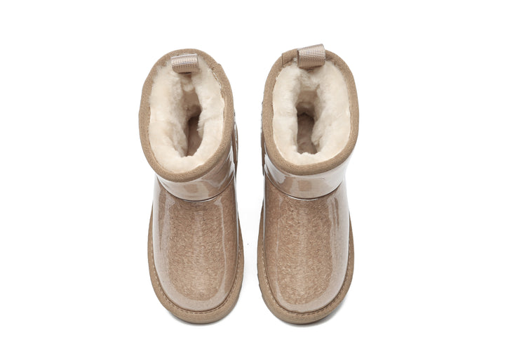 Kids Ugg Boots Clear Waterproof and Shearling Coated