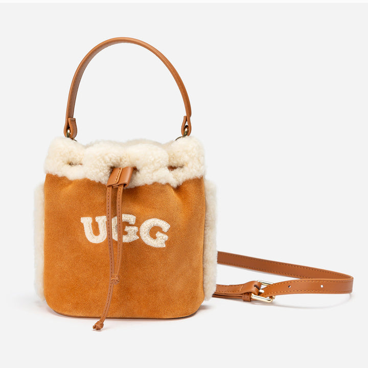 OZWEAR UGG  Shearling Logo Mini Bucket Bag