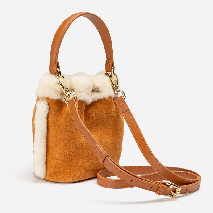 OZWEAR UGG  Shearling Logo Mini Bucket Bag