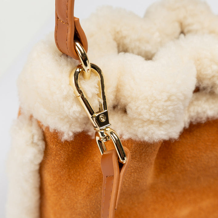 OZWEAR UGG  Shearling Logo Mini Bucket Bag