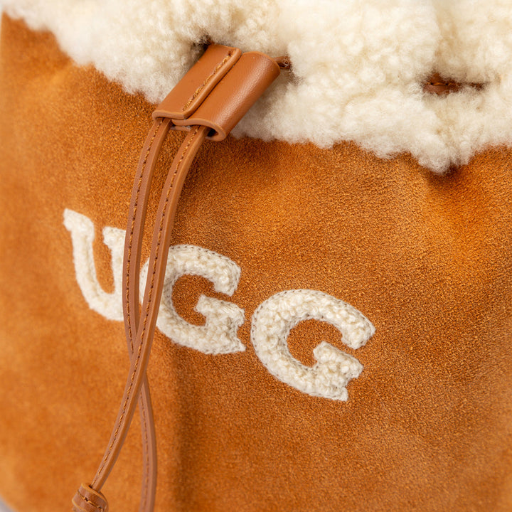 OZWEAR UGG  Shearling Logo Mini Bucket Bag