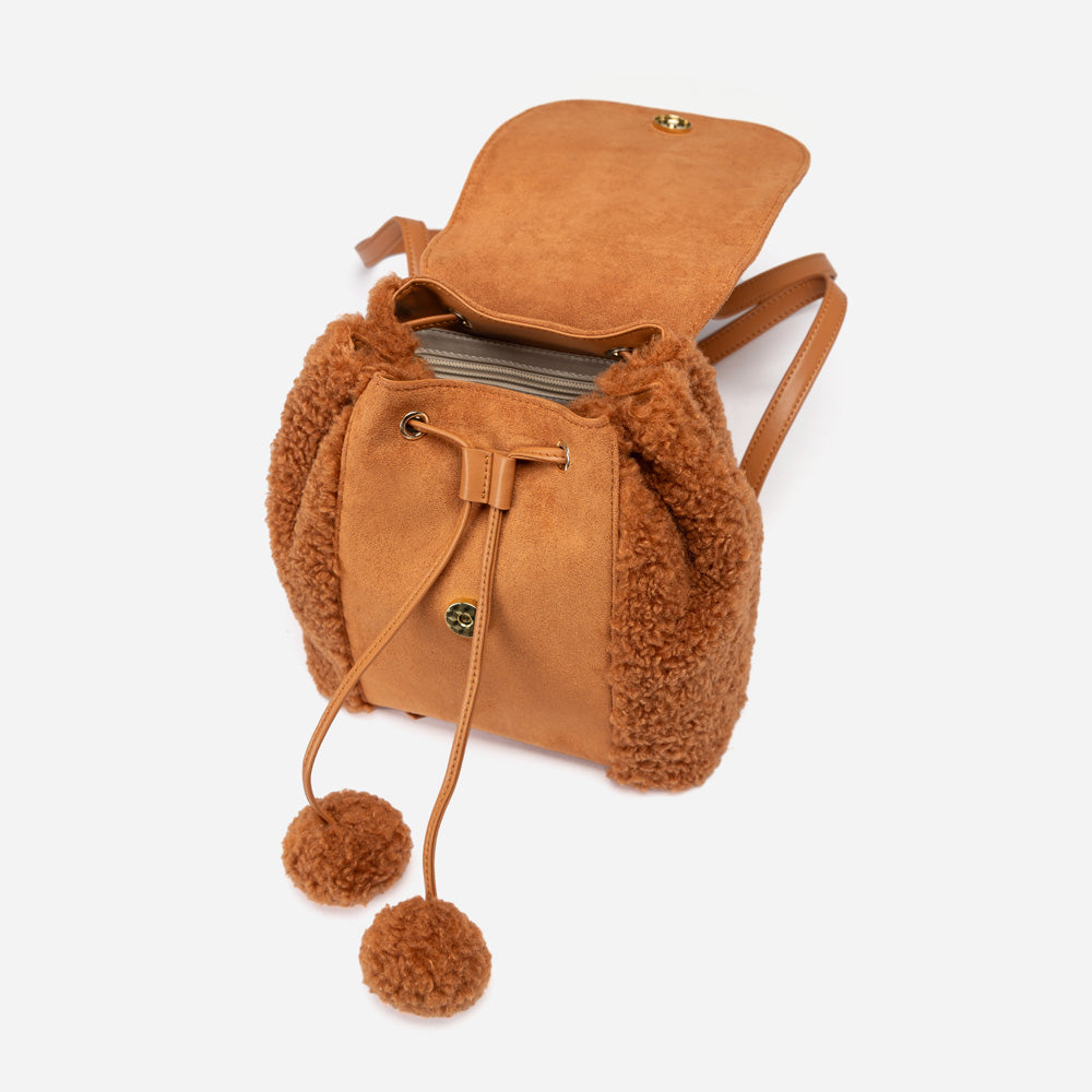 OZWEAR UGG Pompom Fluffy Backpack