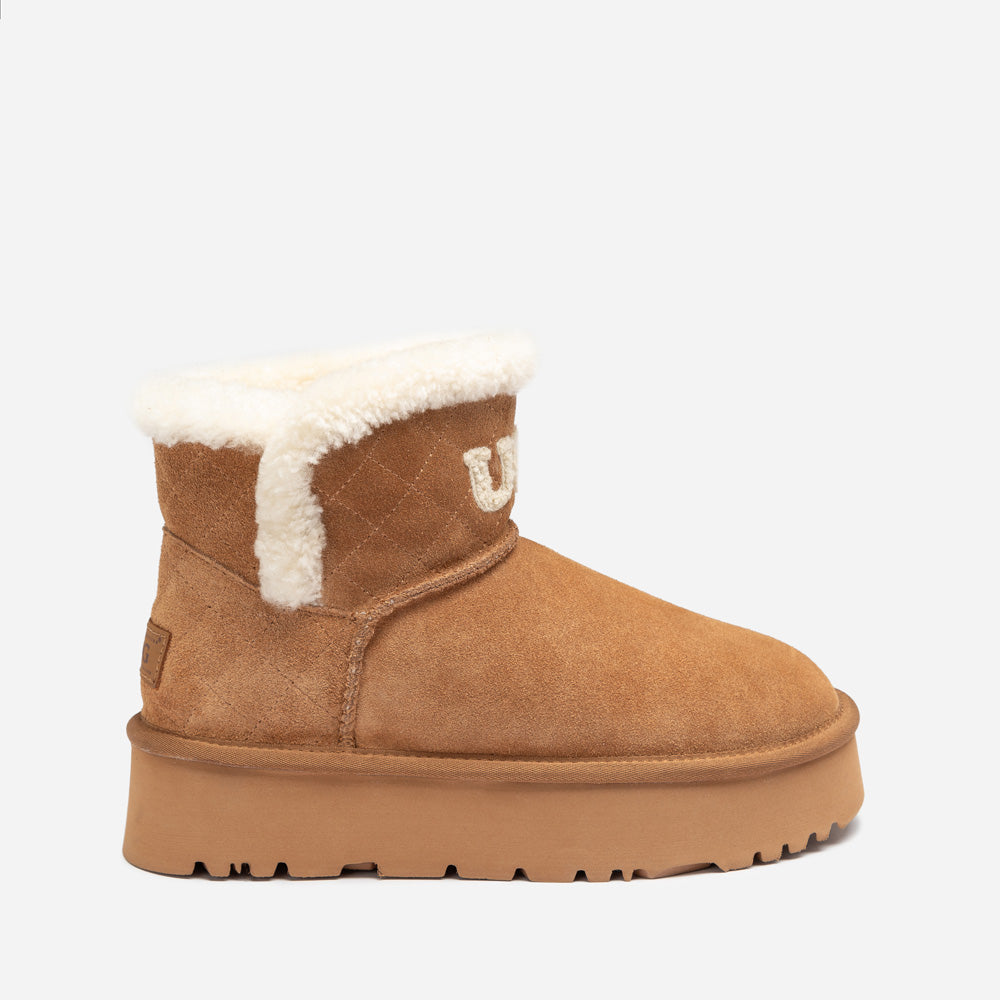OZWEAR UGG Bondi Matelasse Platform Shearling Mini Boot