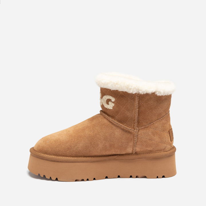 OZWEAR UGG Bondi Matelasse Platform Shearling Mini Boot
