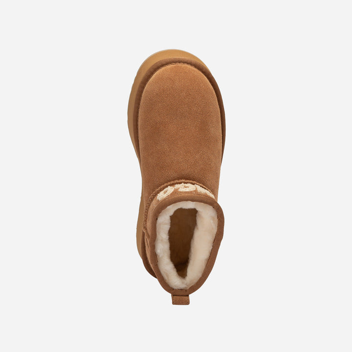OZWEAR UGG Classic Platform Knit Logo Matelassé Ultra Mini Boot