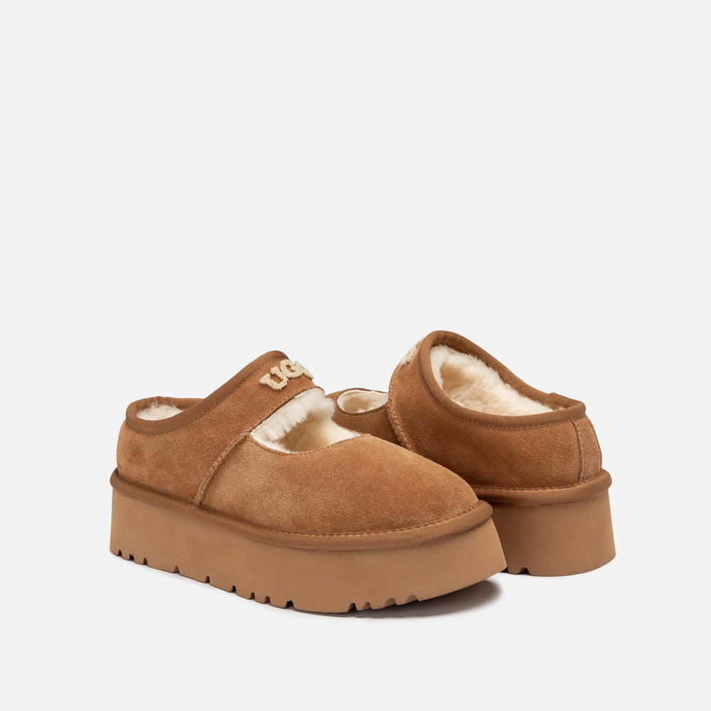 OZWEAR UGG Mary Jane Emb Logo Platform