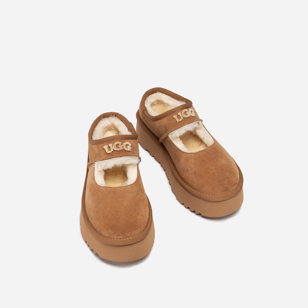 OZWEAR UGG Mary Jane Emb Logo Platform