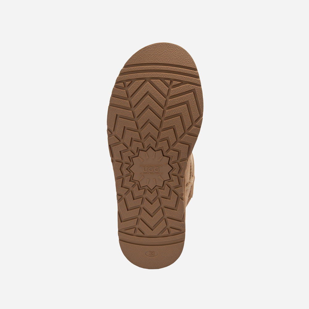 OZWEAR UGG Classic Platform Knit Logo Matelassé Ultra Mini Boot