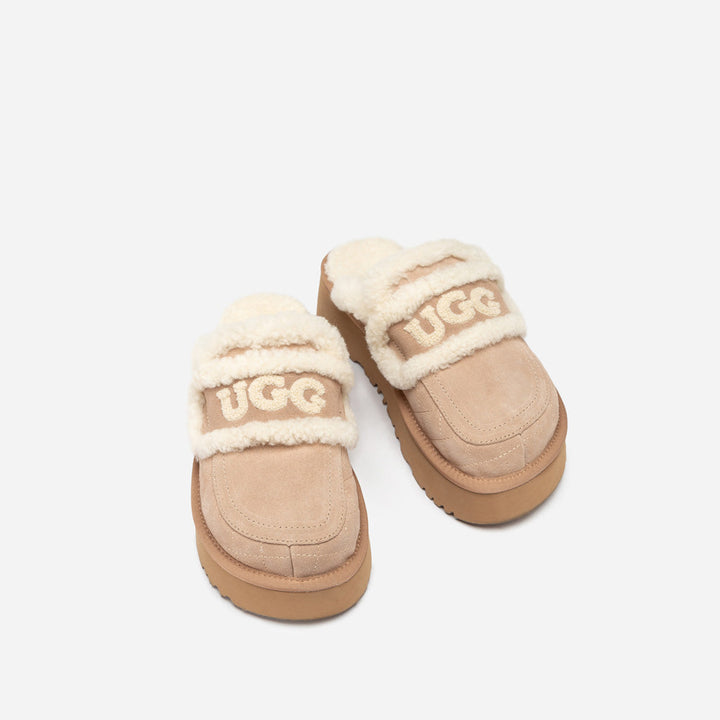 OZWEAR UGG  Violet Matelasse Shearling Platform Slipper