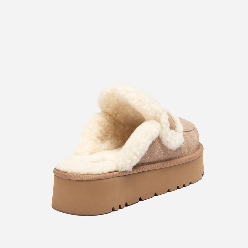 OZWEAR UGG  Violet Matelasse Shearling Platform Slipper