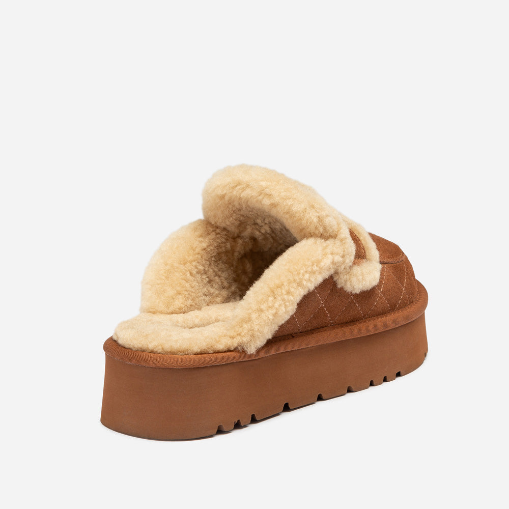 OZWEAR UGG  Violet Matelasse Shearling Platform Slipper