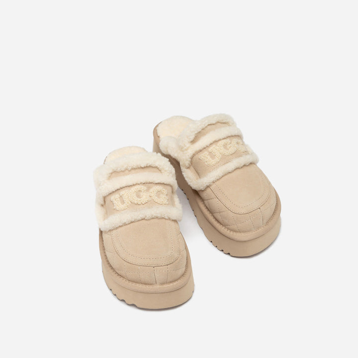 OZWEAR UGG  Violet Matelasse Shearling Platform Slipper