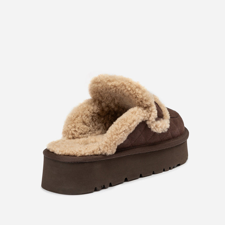 OZWEAR UGG  Violet Matelasse Shearling Platform Slipper