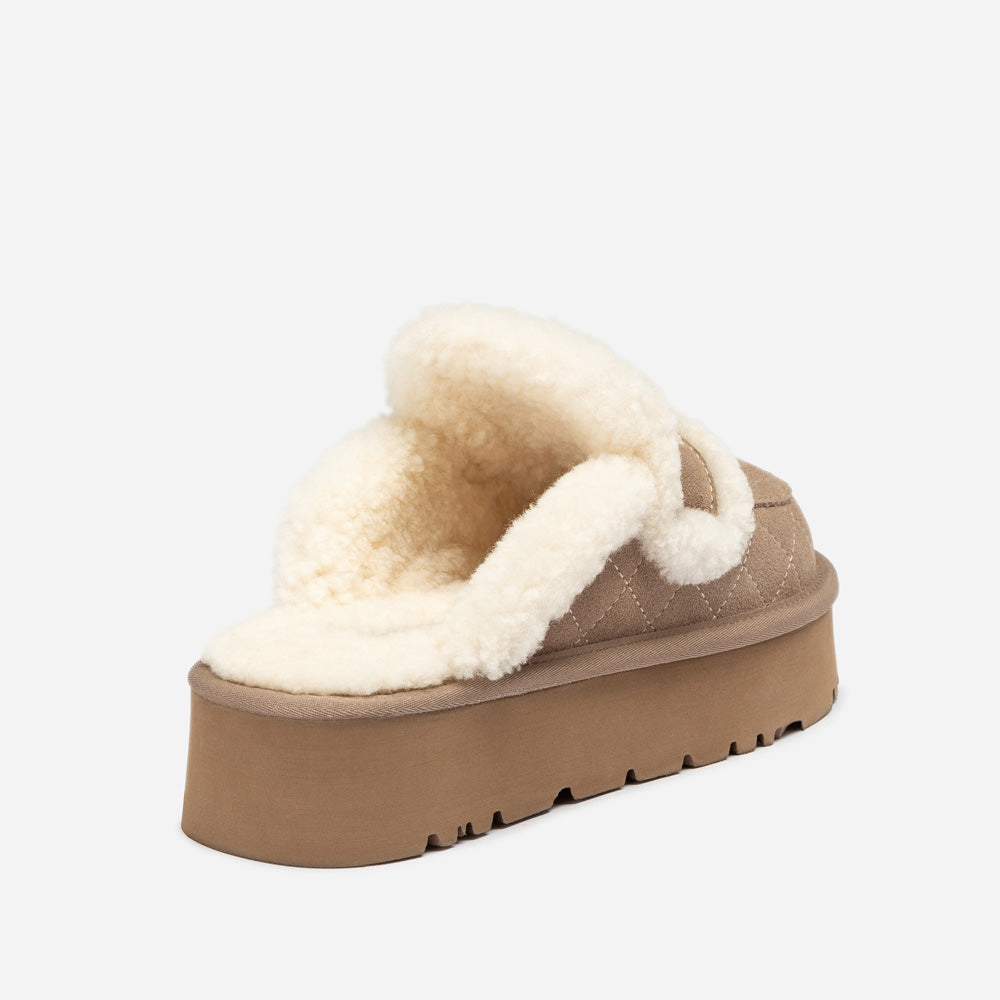 OZWEAR UGG  Violet Matelasse Shearling Platform Slipper
