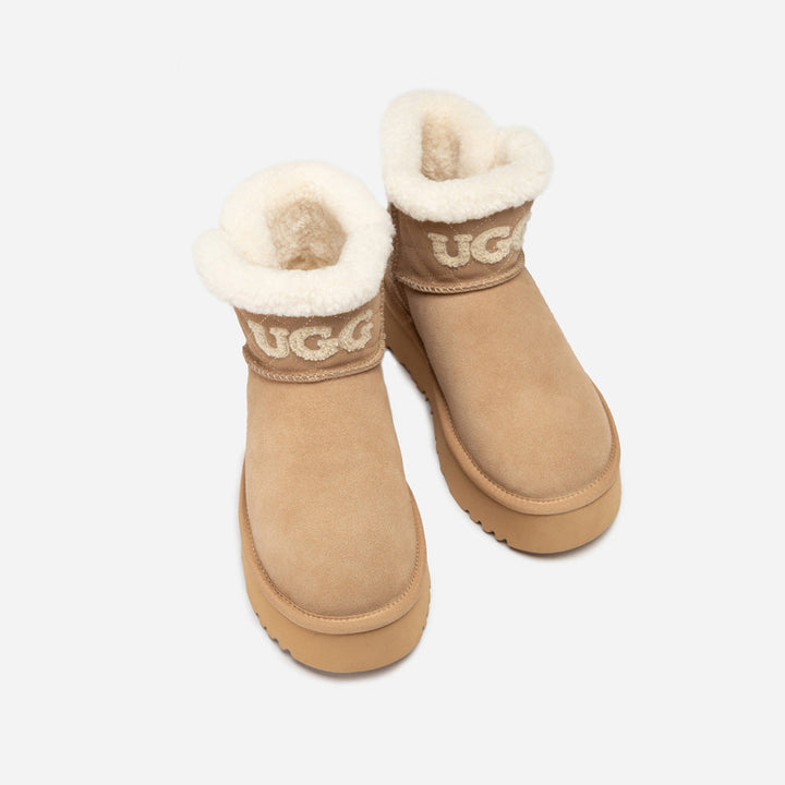 OZWEAR UGG Bondi Matelasse Platform Shearling Mini Boot