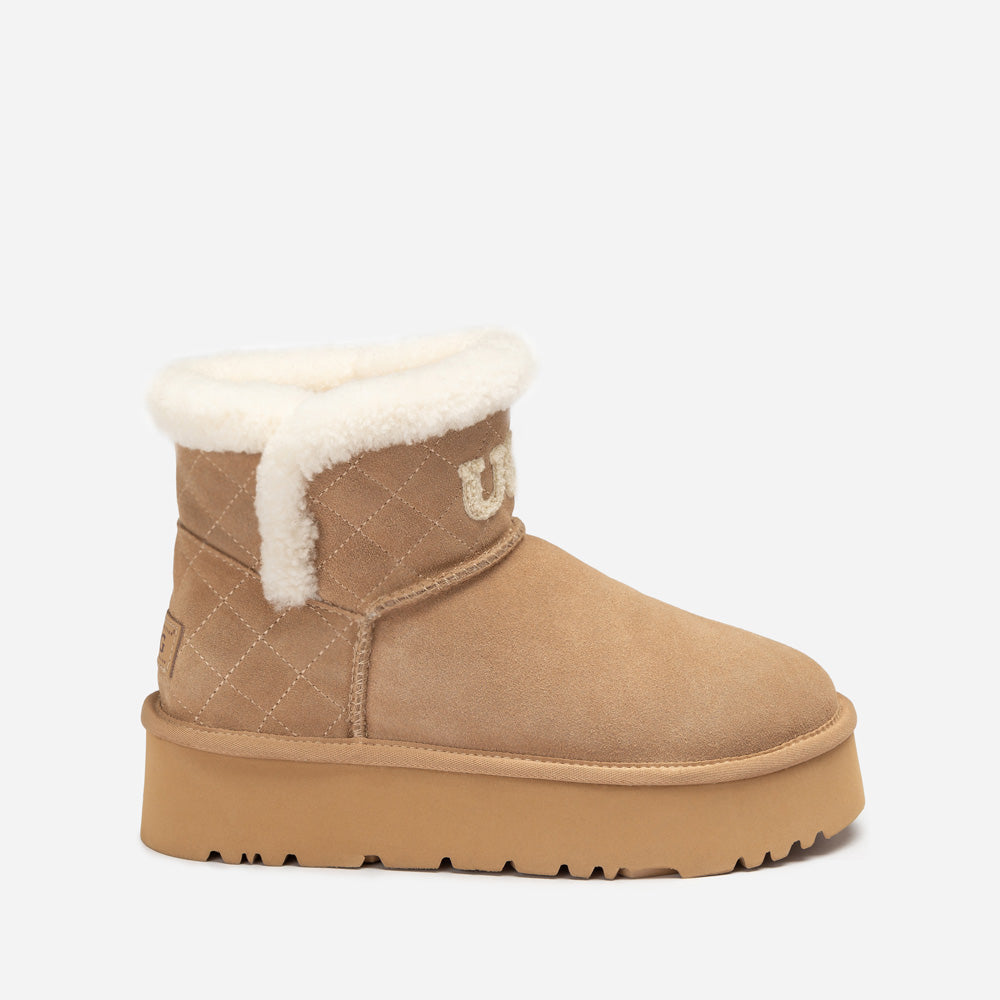 OZWEAR UGG Bondi Matelasse Platform Shearling Mini Boot