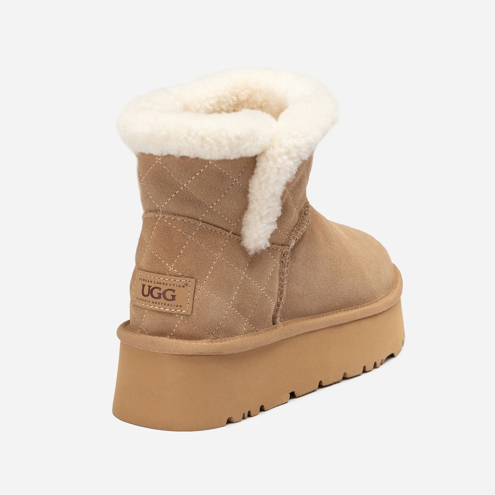 OZWEAR UGG Bondi Matelasse Platform Shearling Mini Boot