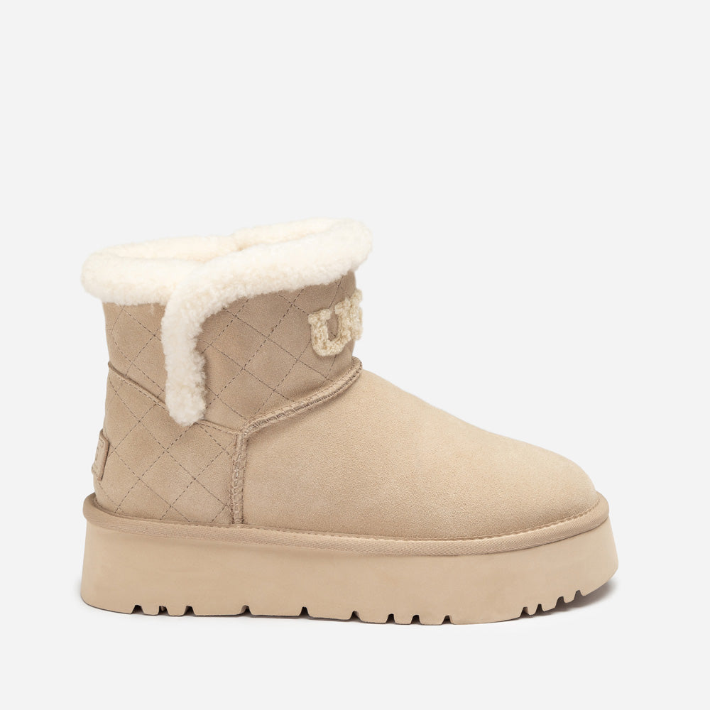 OZWEAR UGG Bondi Matelasse Platform Shearling Mini Boot
