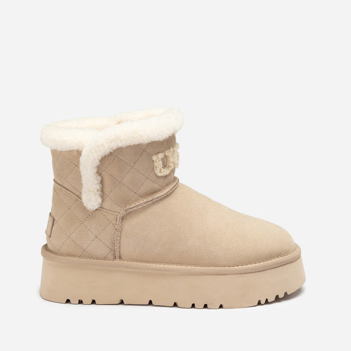 OZWEAR UGG Bondi Matelasse Platform Shearling Mini Boot