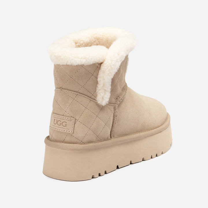 OZWEAR UGG Bondi Matelasse Platform Shearling Mini Boot