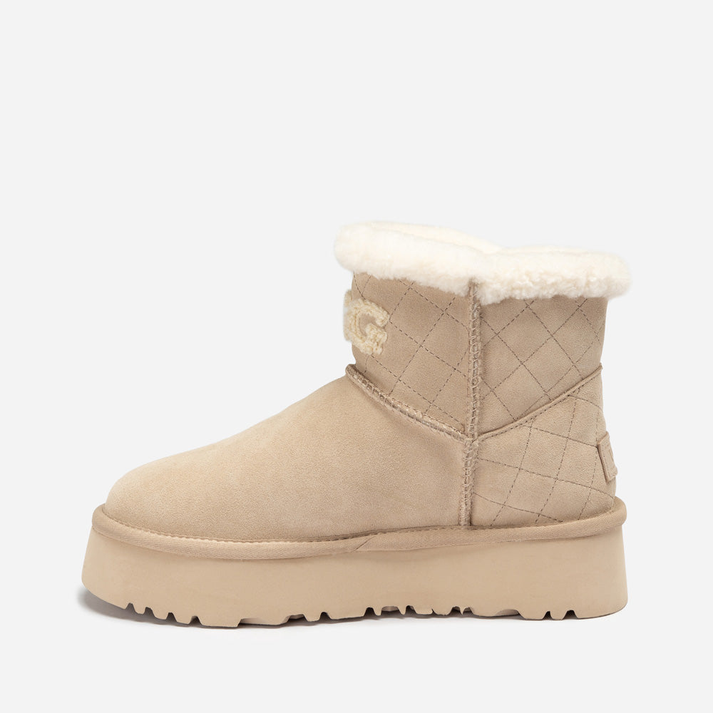 OZWEAR UGG Bondi Matelasse Platform Shearling Mini Boot